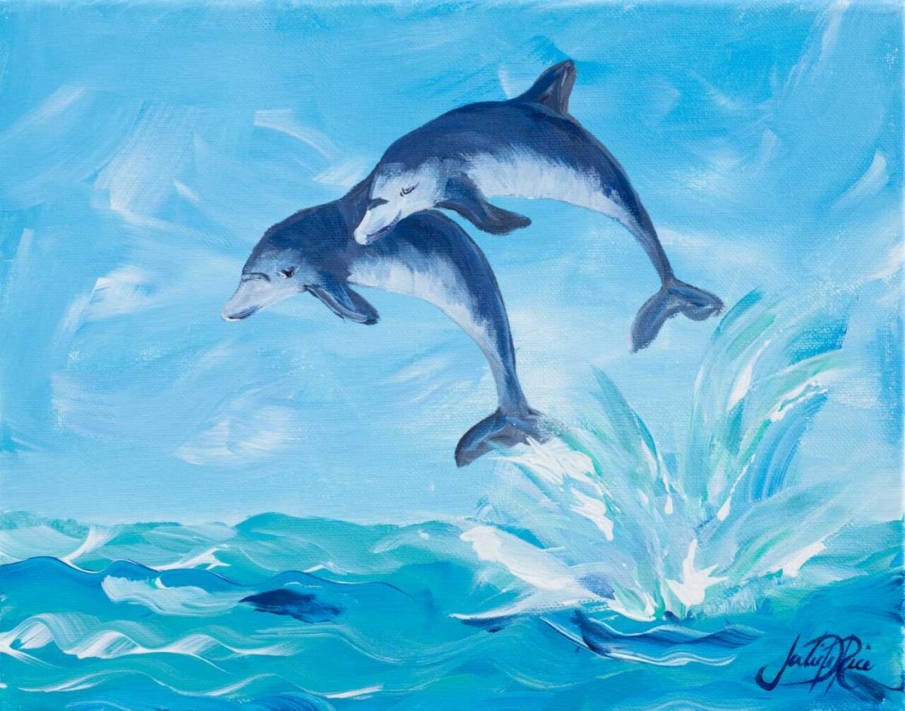 Soaring Dolphins I Poster Print by Julie DeRice - Item # VARPDX11257